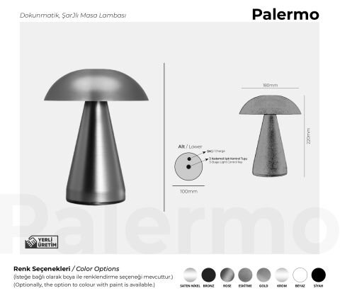 Şarjlı Masa Lambası Palermo Premium