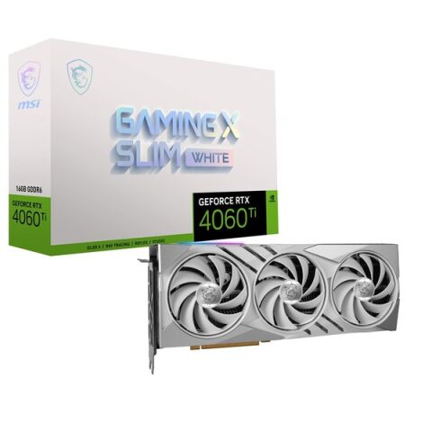 MSI RTX4060TI 16GB GAMING X SLIM W 16G GDDR6 128bit HDMI DP PCIe 4.0 Beyaz