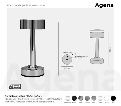 Şarjlı Masa Lambası Agena Premium