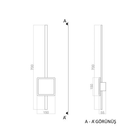 Led Aplik PLA74256 Excalibur Duvar Aplik