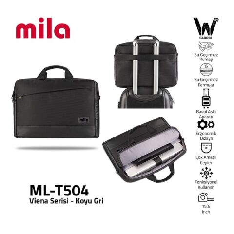 Classone Mila Ml-T504 Viena Serisi 15.6'' Su Geçirmez Kumaş Laptop Notebook Taşıma