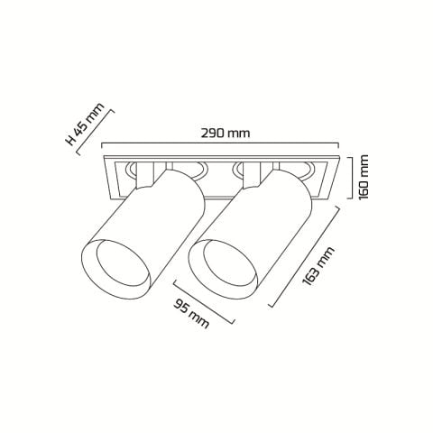 Goya Gy 3052-30 2x28 Watt COB Ledli Mağaza Armatürü Beyaz - 2700K - Sarı