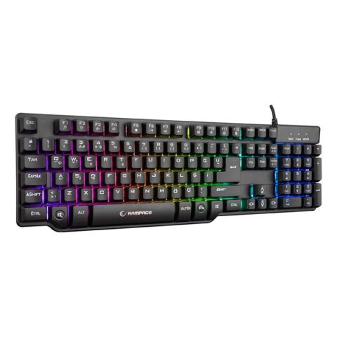 RAMPAGE KB-R88 GAMEZONE USB Q Trk RGB Led Aydınlatmalı Mekanik Hisli Siyah Gaming Klavye Kutu Açık (Outlet)