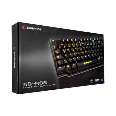 RAMPAGE KB-R88 GAMEZONE USB Q Trk RGB Led Aydınlatmalı Mekanik Hisli Siyah Gaming Klavye Kutu Açık (Outlet)