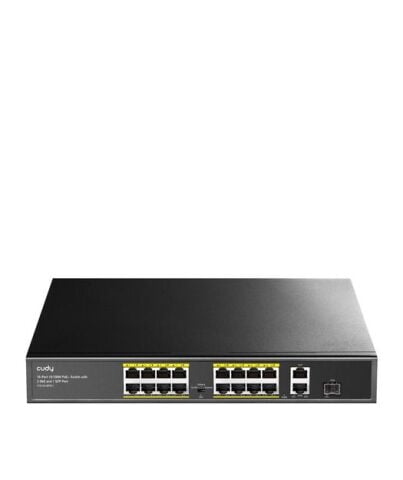CUDY 16Port 10/100 PoE+2GB Up200W Switch