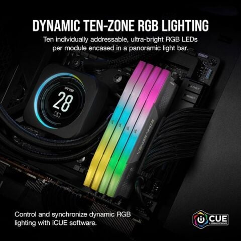 CORSAIR 32GB (2X 16GB) DDR5 6000MHZ CL28 RGB DUAL KIT PC RAM VENGEANCE CMH32GX5M2B6000Z28