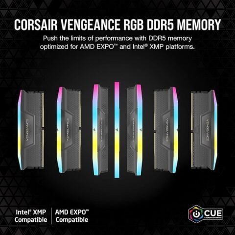 CORSAIR 32GB (2X 16GB) DDR5 6000MHZ CL28 RGB DUAL KIT PC RAM VENGEANCE CMH32GX5M2B6000Z28