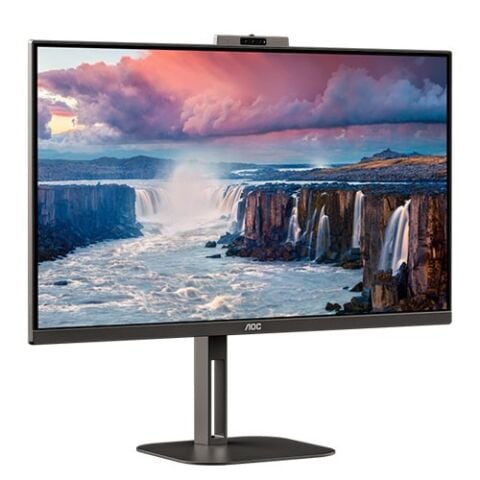 AOC 27'' IPS Q27V5CW/BK 1MS 75HZ HDM-DP WEB KAMERALI PIVOT İŞ MONİTÖRÜ