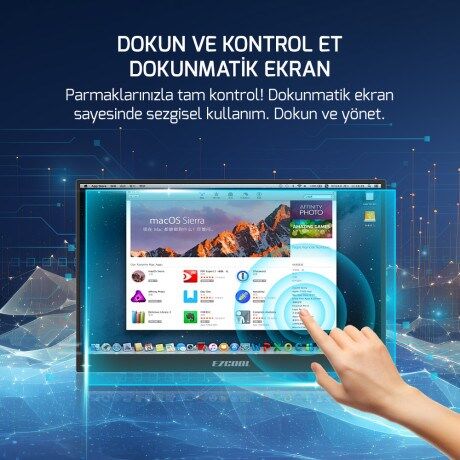 EZCOOL 15.6'' IPS DOKUNMATIK E15T 4MS 60HZ mHDMI-USBC TAŞINABİLİR MONİTÖR