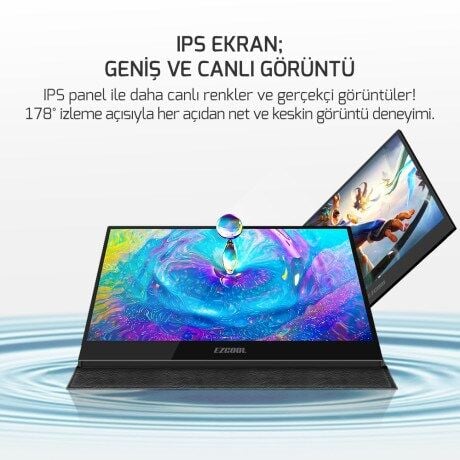 EZCOOL 15.6'' IPS DOKUNMATIK E15T 4MS 60HZ mHDMI-USBC TAŞINABİLİR MONİTÖR