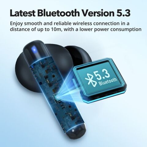<![CDATA[TAOTRONICS Ipx5 Suya Dayanıklı Bluetooth 5.3 Enc Usb-C Şarjlı Tws Kulaklık TT-BH1120]]>