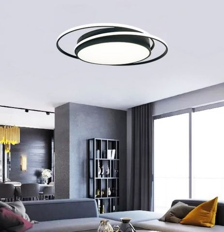 Plafonyer Led Avize PLA36503 İkili Oval Plafonyer Antrasit RAL7016 - 3000K - Gün Işığı