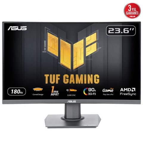 ASUS 23.6'' VA KAVİSLİ TUF GAMING VG24VQER 1MS 180Hz HDMI-DP Gaming Monitör (1920 X 1080)