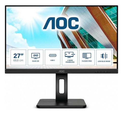 AOC 27'' IPS Q27P2CA 4MS 75HZ HDMI-DP USB-C KURUMSAL PIVOT MONİTÖR 2560X1440