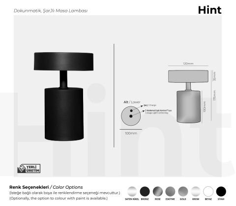 Şarjlı Masa Lambası Hint Premium