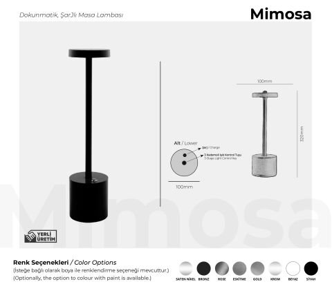 Şarjlı Masa Lambası Mimosa Premium