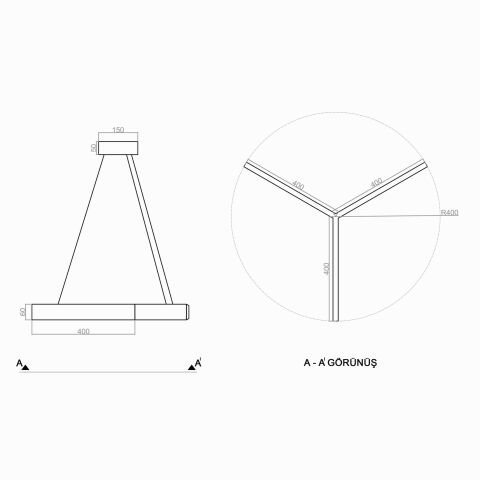Sarkıt Led Avize Quinze Y PLA61131 Led Avize