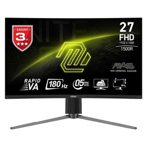 MSI 27'' RAPID VA MAG 27C6PF 0.5MS 180HZ HDMI-DP KAVISLI GAMING MONİTÖR