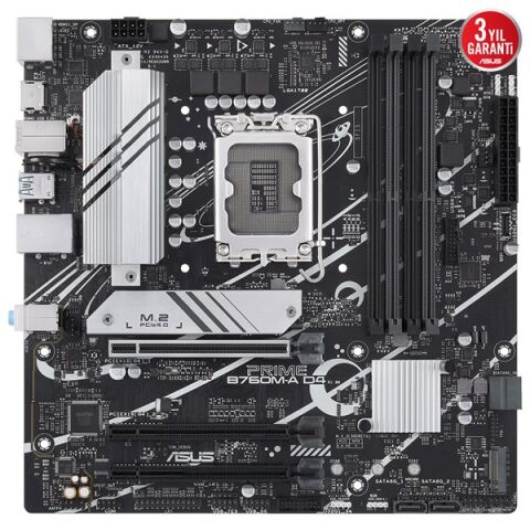 ASUS PRIME B760M-A D4-CSM DDR4 HDMI-DP PCIE 4.0 1700p mATX KURUMSAL ANAKART