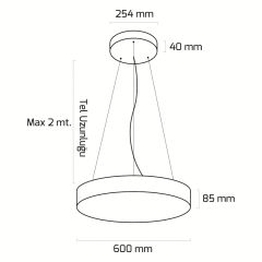Goya Yuvarlak Pizza-60 75 Watt Sıva Üstü ve Sarkıt Linear Armatür