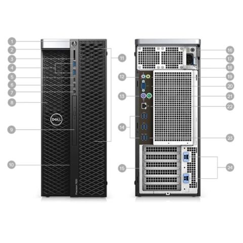 DELL T5820_2245-RTX4500 W-2245 3.9GHz 16gb 512gb M.2 PCIe W10 Pro 20gb RTX A4500 İş İstasyonu