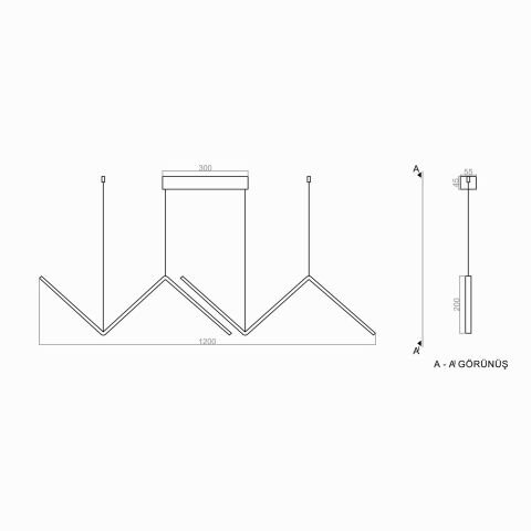 Sarkıt Led Avize Tetris PLA30105 Led Avize