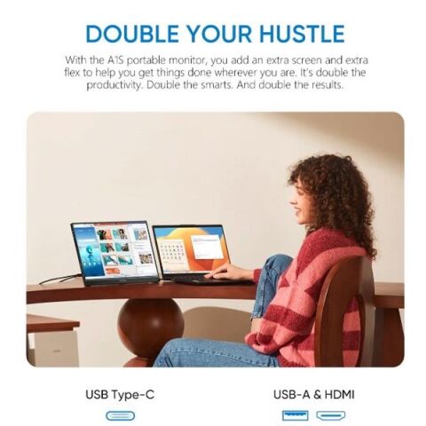 ARZOPA 14'' IPS A1S 60Hz USB-C/mHDMI Multimedya Taşınabilir Monitör (1920 X 1080)