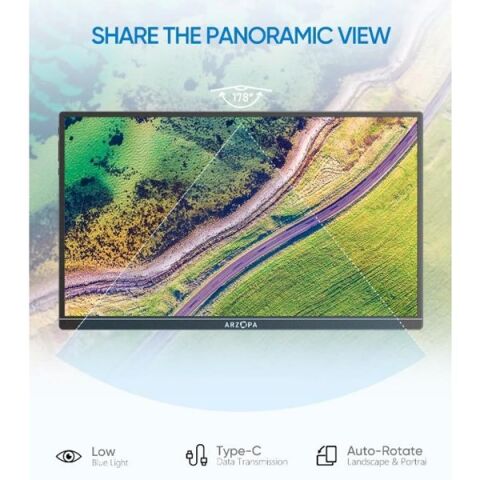 ARZOPA 14'' IPS A1S 60Hz USB-C/mHDMI Multimedya Taşınabilir Monitör (1920 X 1080)