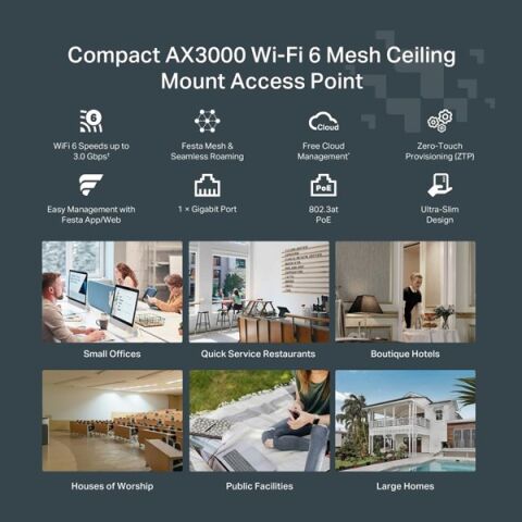 <![CDATA[TP-LINK FESTA F65 AX3000 GIGABIT TAVAN TIPI ACCESS POINT]]>