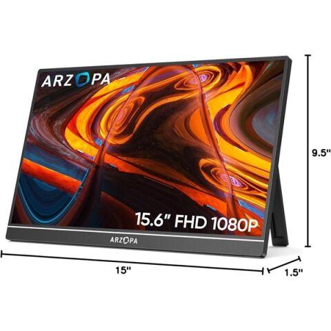 ARZOPA 15.6'' IPS A1 60Hz USB-C/mHDMI Taşınabilir Monitör (1920 X 1080)