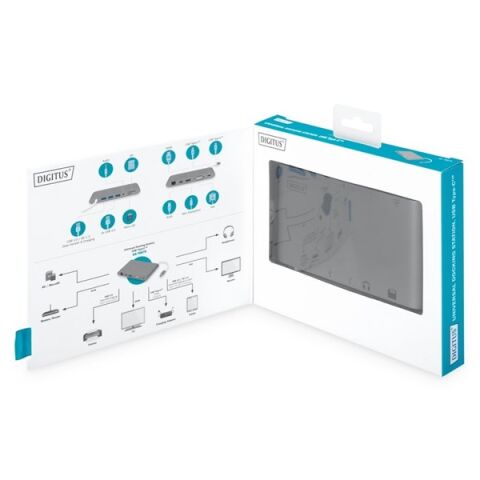 DIGITUS DA-70875  Type-C Docking Station(11 Port) Siyah