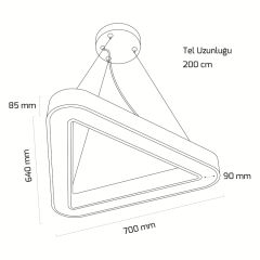 Goya Üçgen Simit-60 75 Watt Sıva Üstü ve Sarkıt Linear Armatür