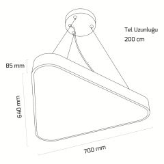 Goya Üçgen Pizza-60 75 Watt Sıva Üstü ve Sarkıt Linear Armatür
