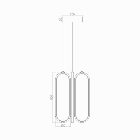 Sarkıt Led Avize Üçlü PLA30074 Led Avize Bakırsı RAL8880 - 3000K - Gün Işığı