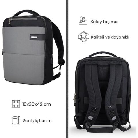 NPO Compact Smart 16'' Gri Notebook Sırt Çantası