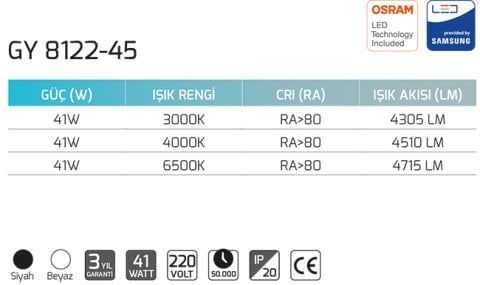 Goya Gy 8122-45 41 Watt Sarkıt Linear Armatur