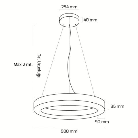 Goya Gy 8112-90 122 Watt Sarkıt Linear Armatür Beyaz - 3000K - Gün Işığı