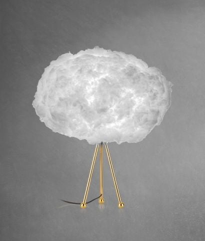 Bouffee Cloud Abajur Bulut Aydınlatma Beyaz Işık Gold Tripod Ayak