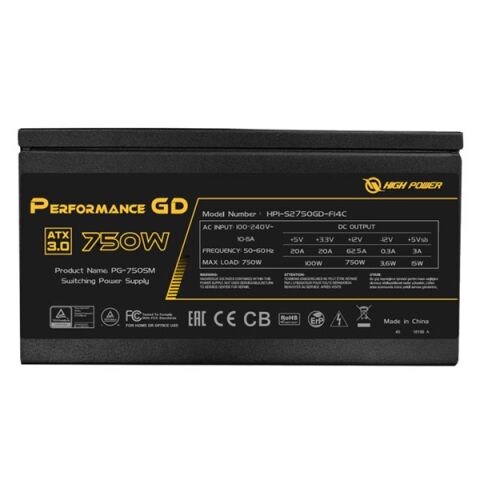 HIGH POWER 750W 80+ GOLD Performance HP1-S2750GD-F14C 13.5cm Fanlı PCIe5.0 Power Supply