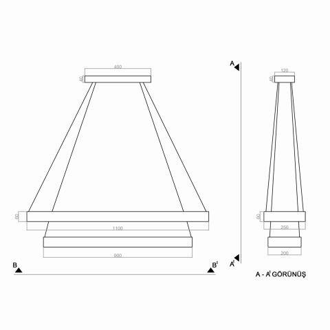 Sarkıt Led Avize Quinze 4Gen PLA61122 Led Avize