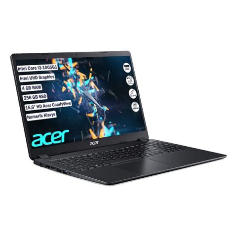 ACER 15.6'' EE215-52 NX.EG8EY.001 CORE i3 1005G1-4GB RAM-256GB NVME-FDOS