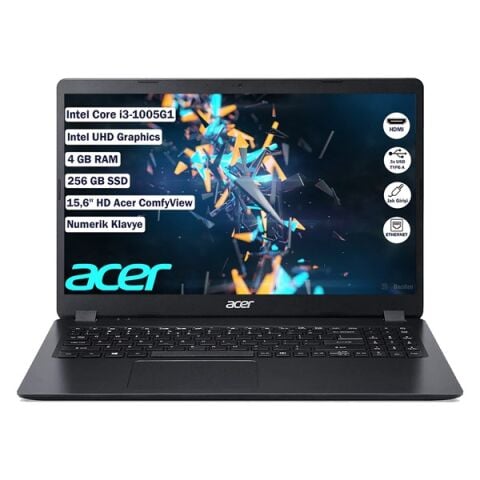 ACER 15.6'' EE215-52 NX.EG8EY.001 CORE i3 1005G1-4GB RAM-256GB NVME-FDOS