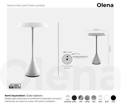Şarjlı Masa Lambası Olena Premium