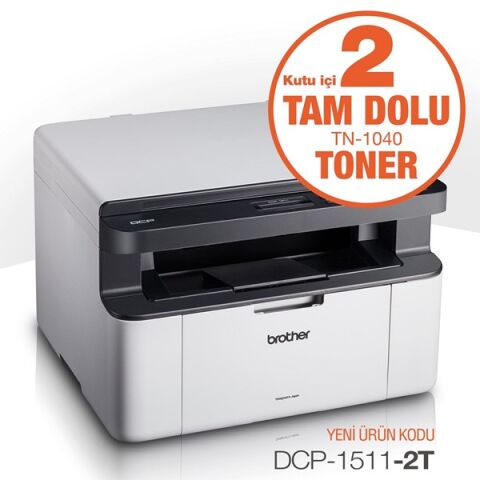 <![CDATA[BROTHER DCP-1511-2T A4 Siyah Çok Fonksiyonlu Laser Yazıcı USB 2.0 Demo+1 Tonerli]]>