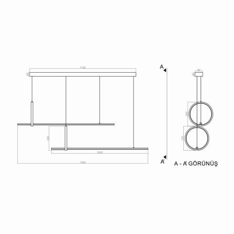 Sarkıt Led Avize Hoop Stick Pro PL30066 Led Avize