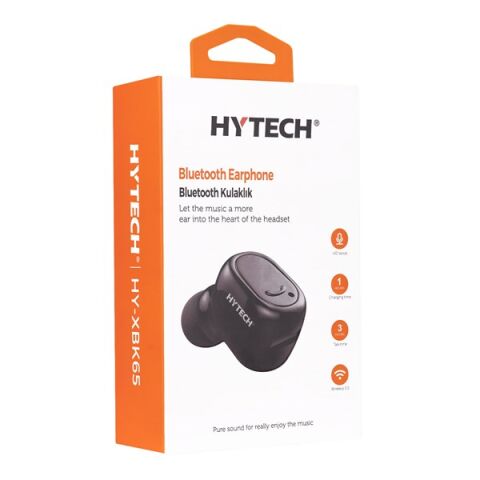 <![CDATA[Hytech HY-XBK65 Siyah Tek Kulaklıklı Bluetooth Kulaklık]]>