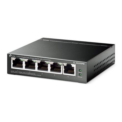 TP-LINK 5-PORT 65W 4-PORT POE TL-SG105PE GIGABIT YÖNETİLEBİLİR POE SWITCH