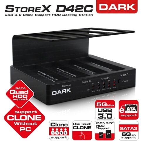 DARK 2.5,3.5'' USB 3.0 DK-AC-DSD42C Sata Harddisk Dock Beyaz