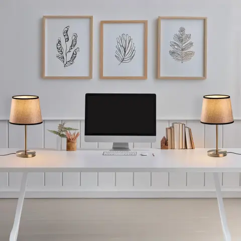 Eskitme Abajur Başlıklı Tekli Masa Lambası PER-5102-S