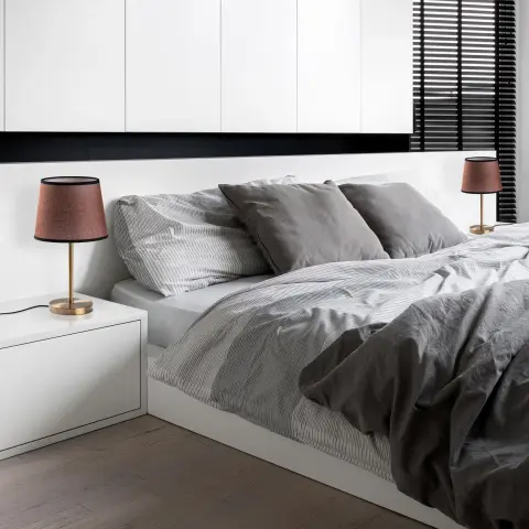 Eskitme Abajur Başlıklı Tekli Masa Lambası PER-5103-S